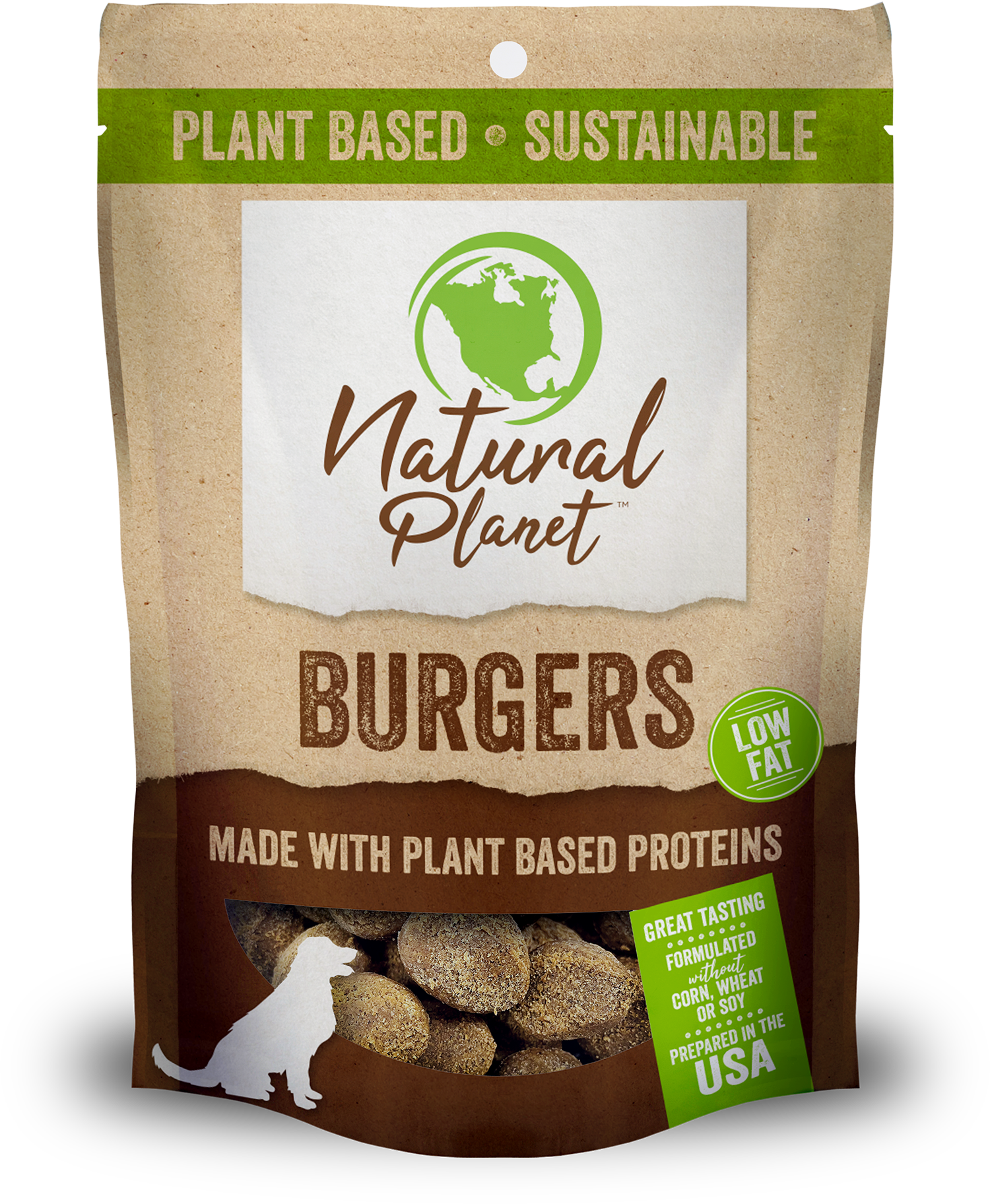 Natural Planet Burgers Dog Treats - bag front