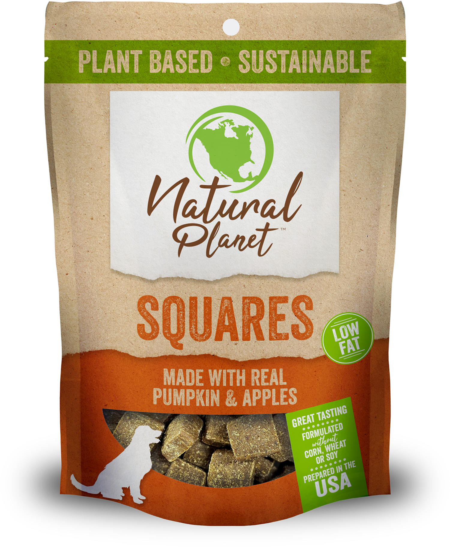 Natural Planet Squares Dog Treats - bag front